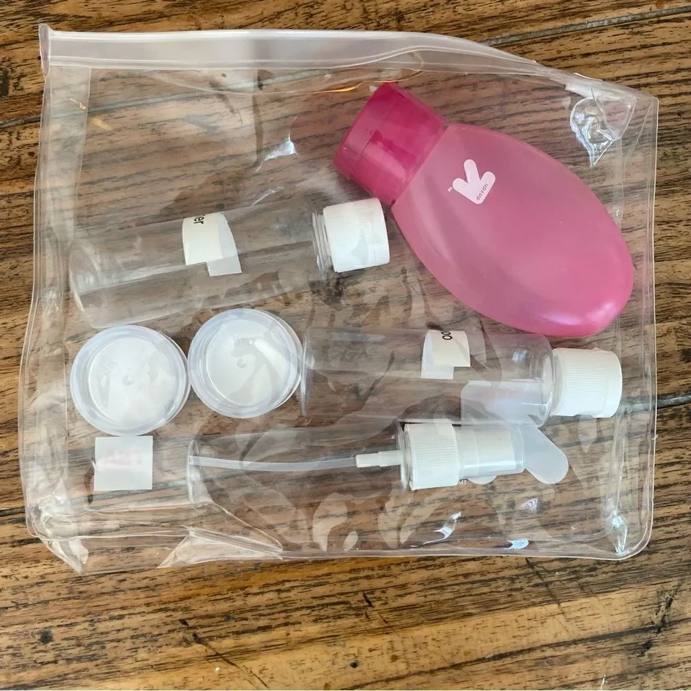 Up & Up Bag of Travel Size Containers Clear Hand Luggage NWOT